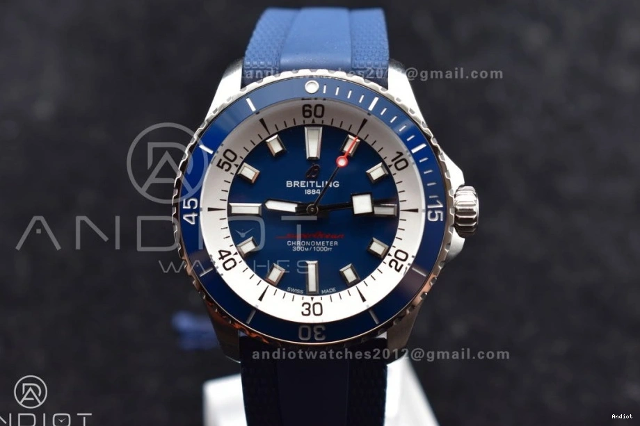 SuperOcean 1:1 Edition on Rubber 42 SS Strap Dial Best BLSF Blue A2824 Blue Automatic 0424